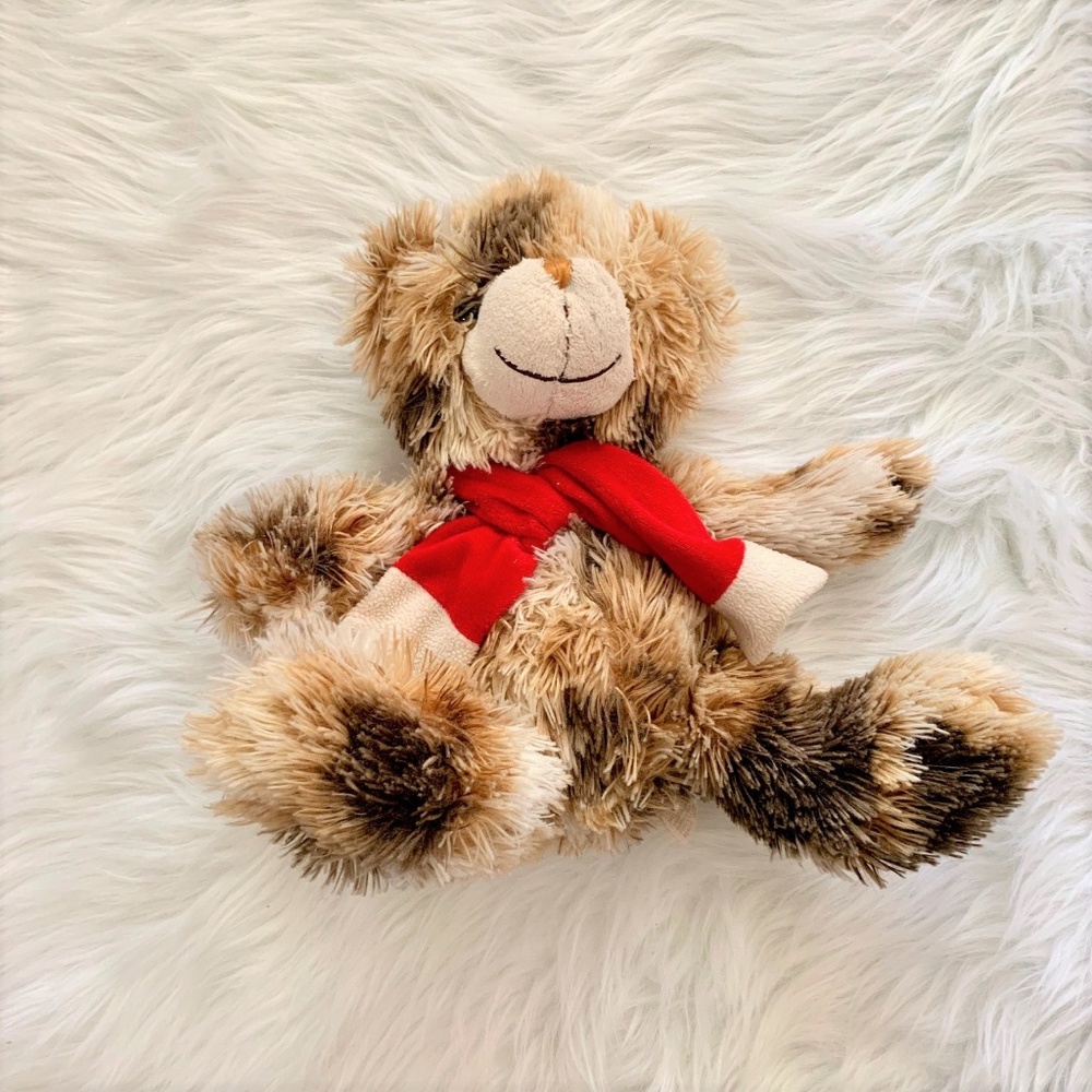 Cute Dan Dee Teddy Bear With Christmas Scarf.
